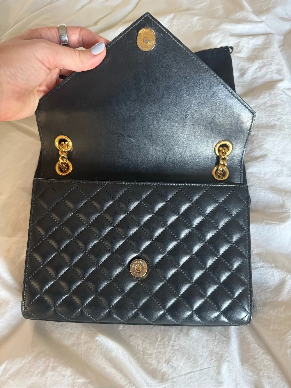 Saint Laurent Black Medium Envelope Bag